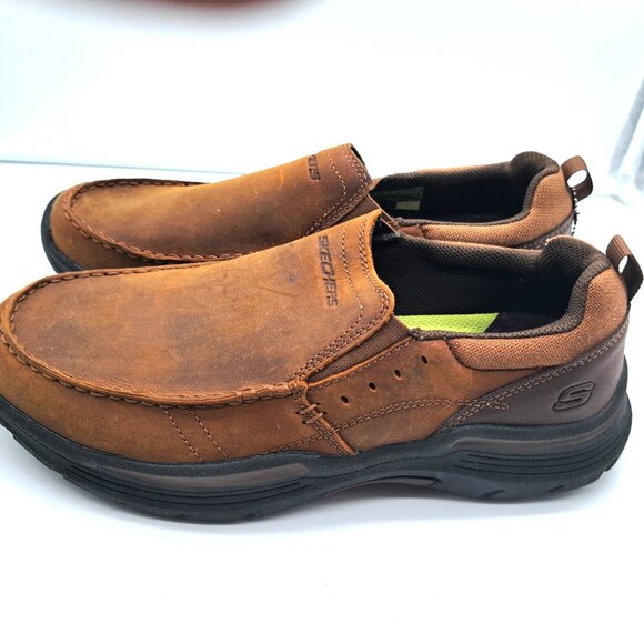 Skechers Mens Expended -Sevenoleather Slip on Leather Slip on Moccasin  - Size 9 - Picture 3 of 16